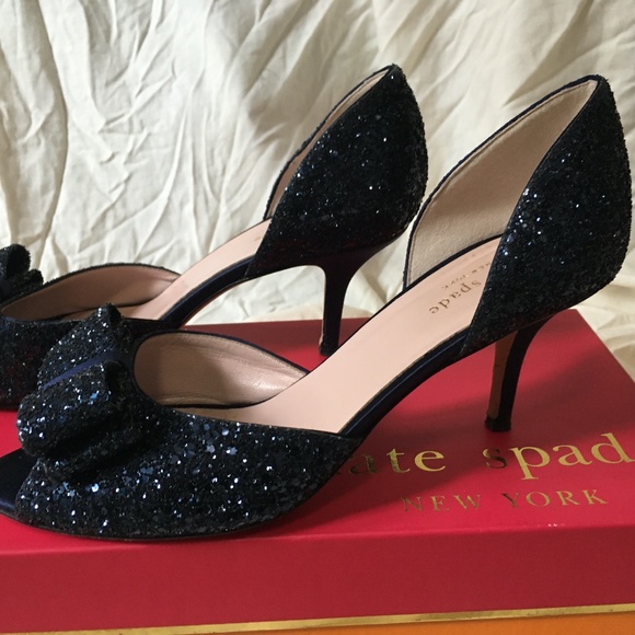 Kate Spade Midnight Blue Sparkle Heels - Picture 5 of 9
